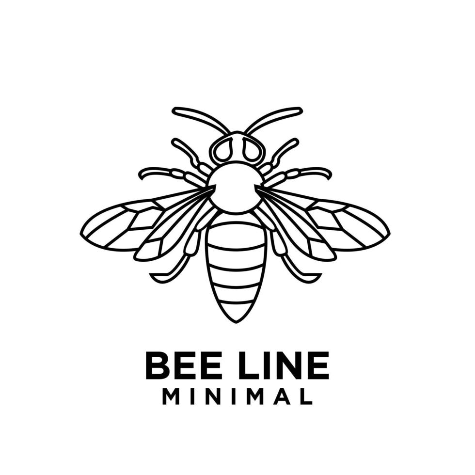 Premium big hornet abeja línea vintage vector icono logo diseño de plantilla