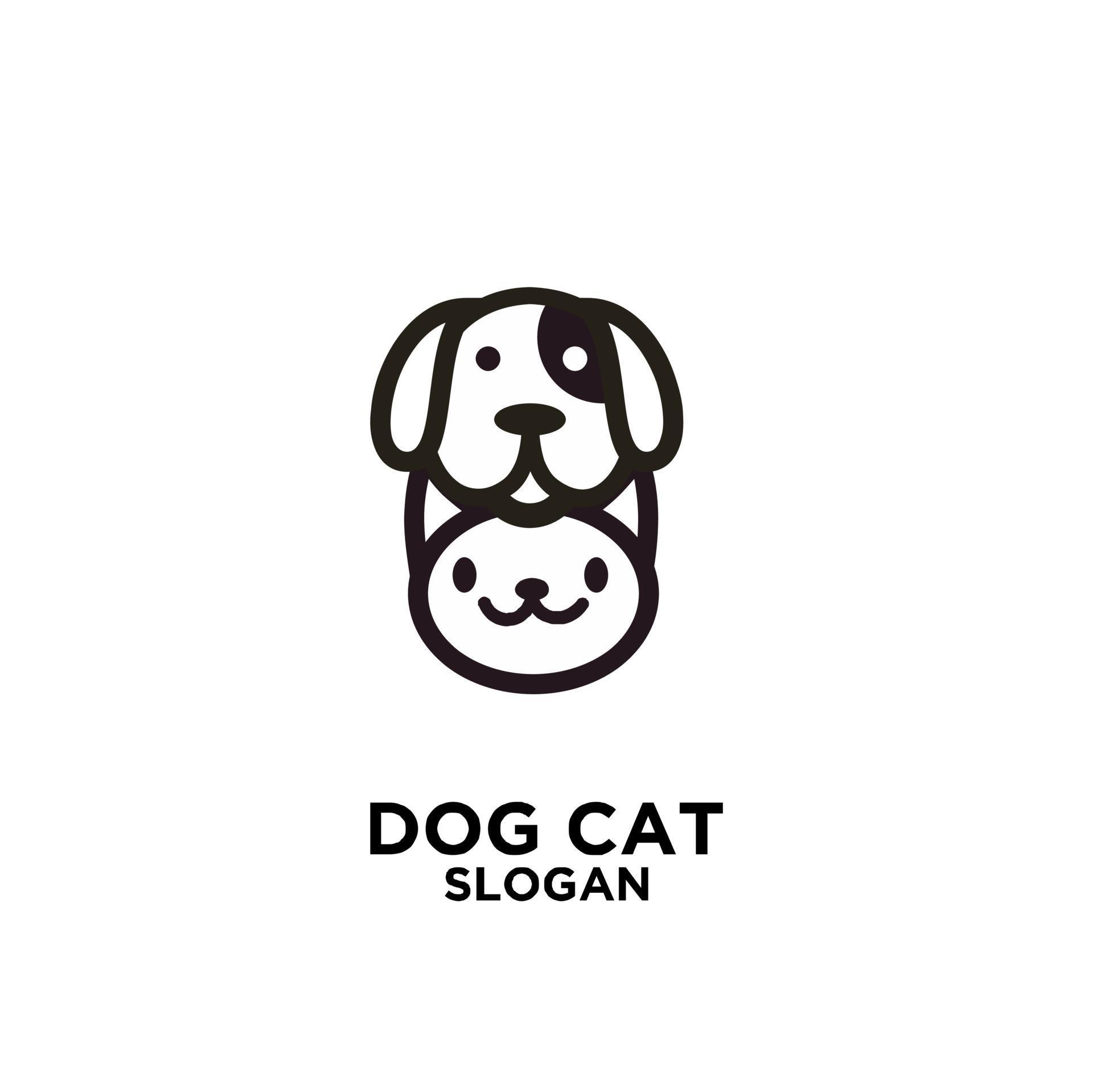 simple cute dog vector black logo icon design