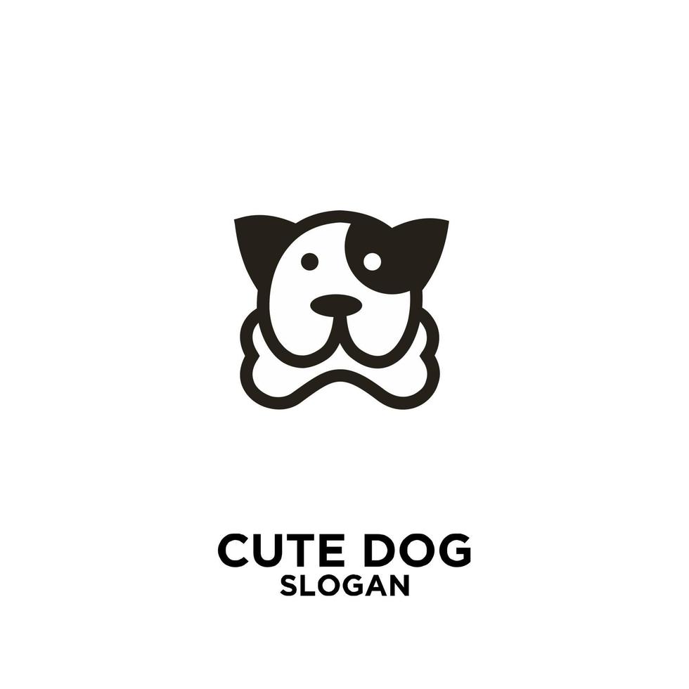 simple cute dog vector black logo icon design