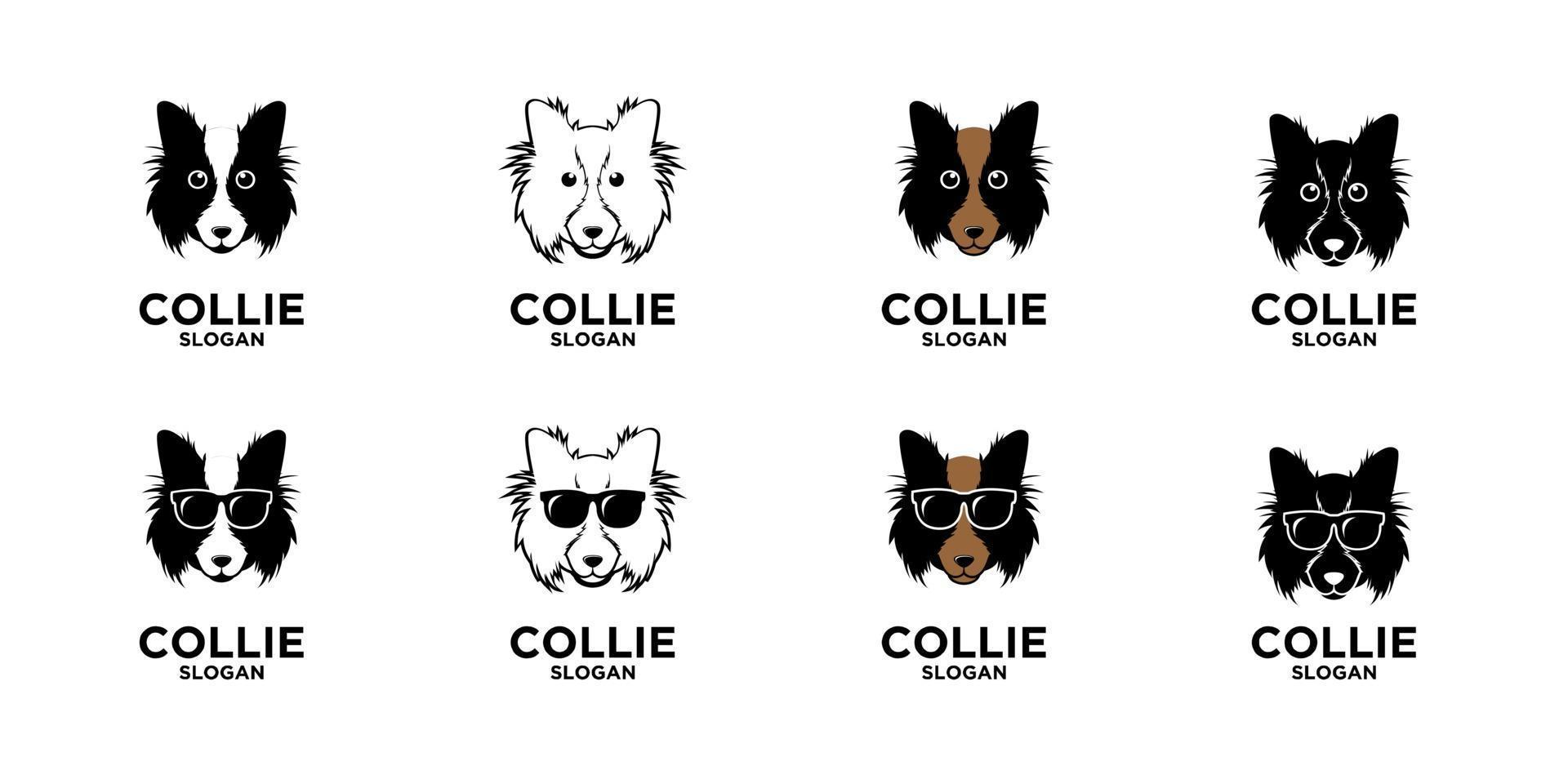 collie dog simple logo design vector