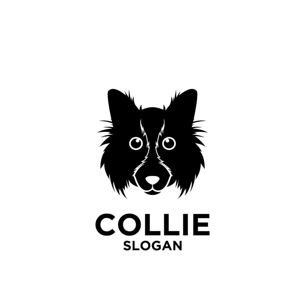 collie dog simple logo design vector