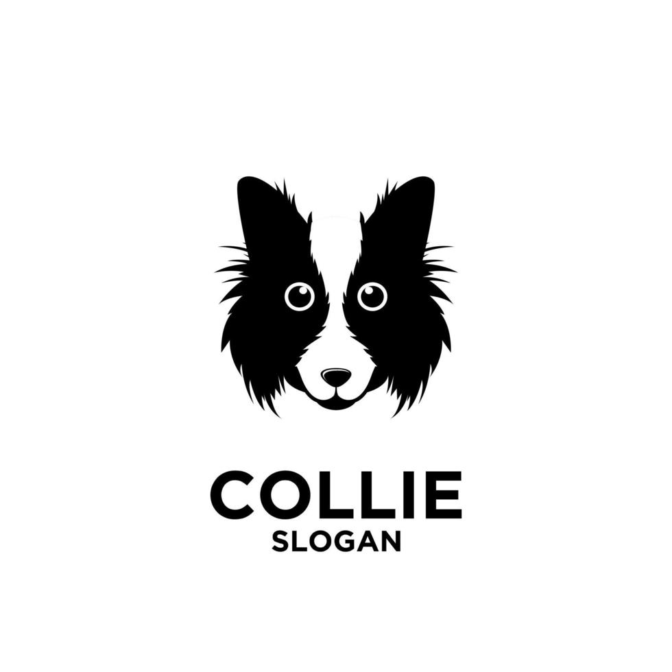 collie dog simple logo design vector