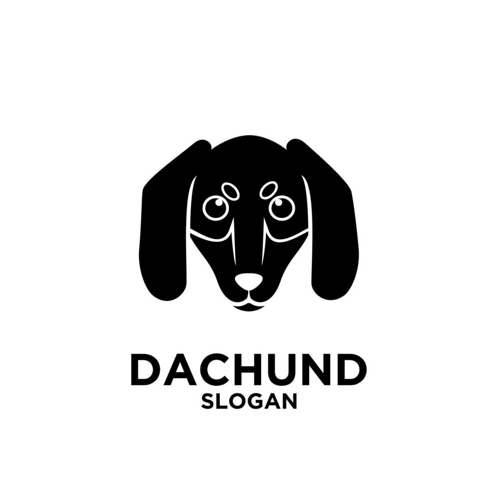 Dachshund head dog logo vector