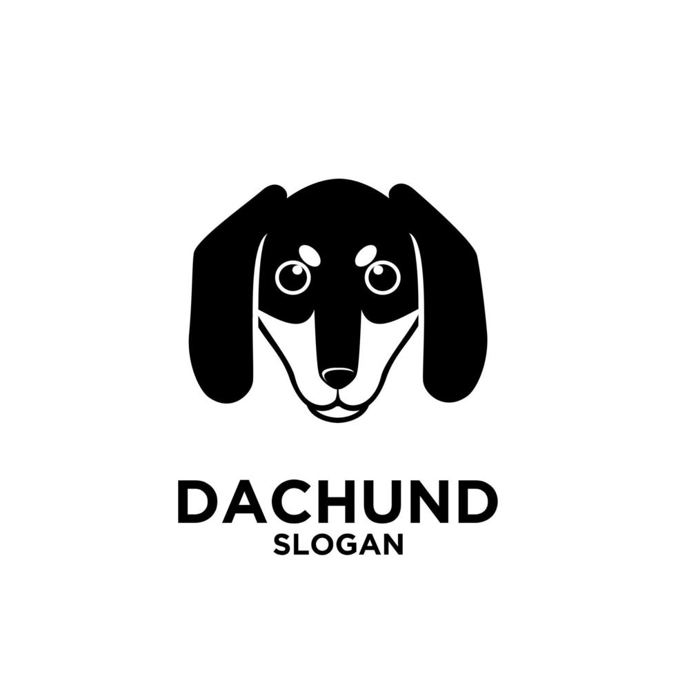 logotipo de perro cabeza de perro salchicha vector