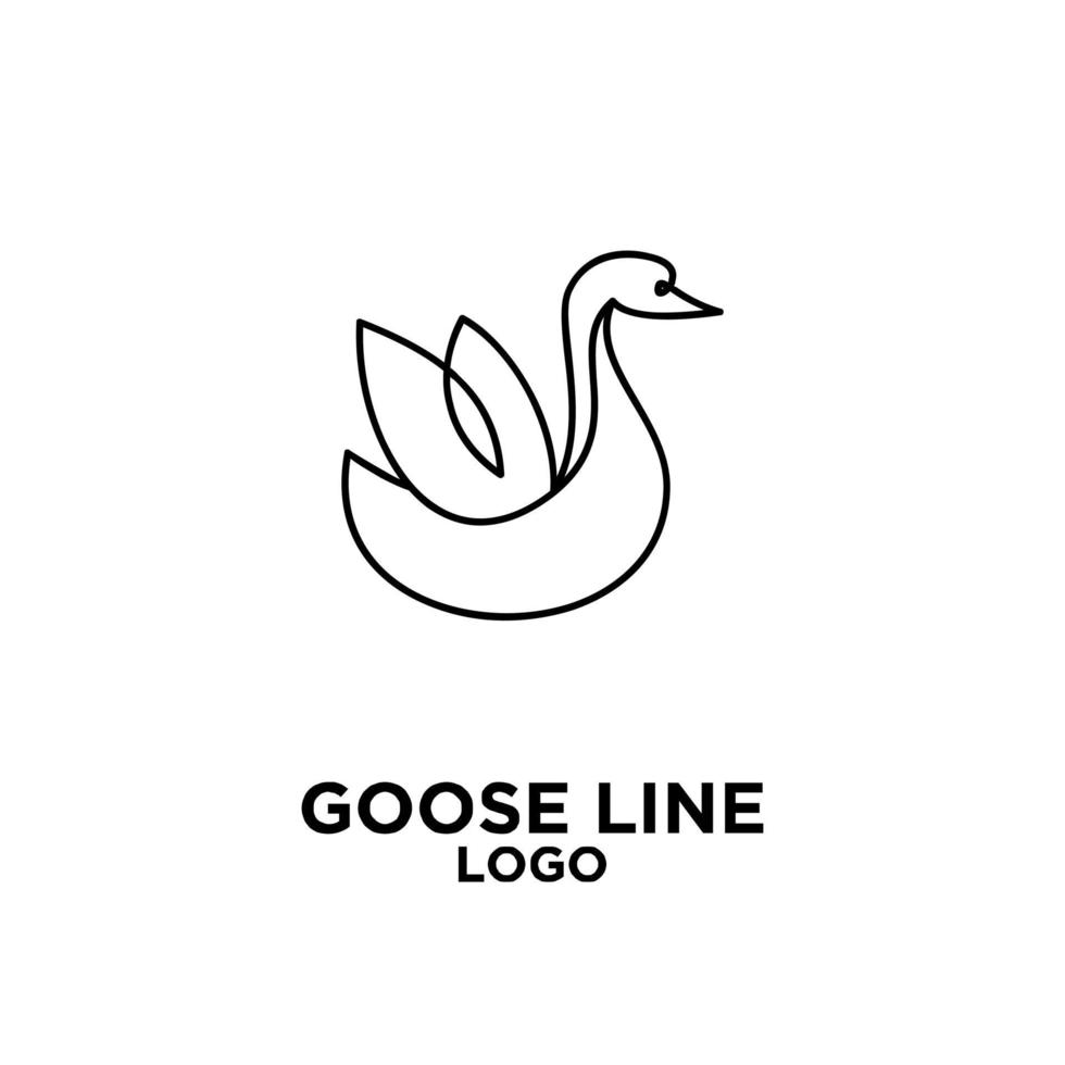 premium luxury goose black line vector logo icon design