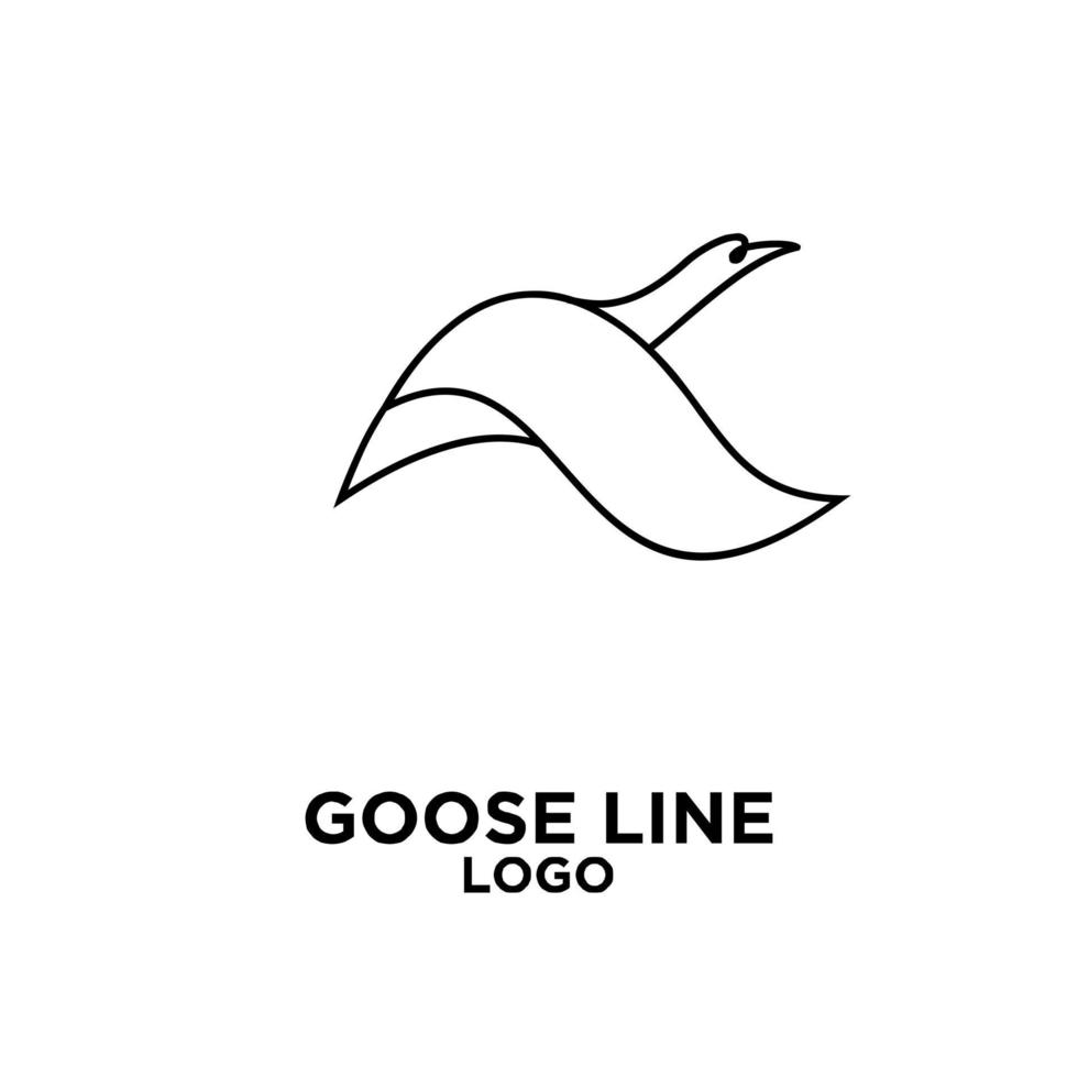 premium luxury goose black line vector logo icon design