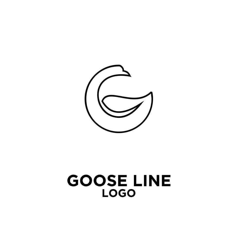 premium luxury goose black line vector logo icon design