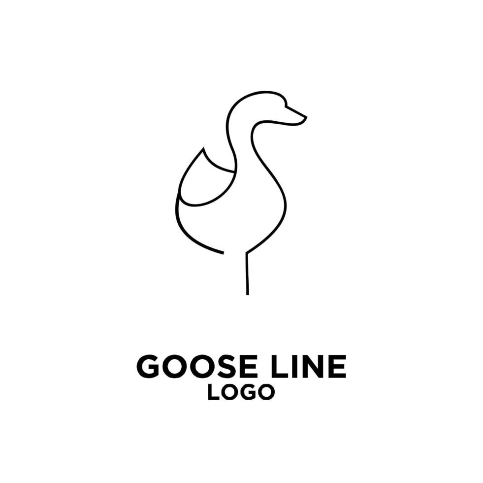 premium luxury goose black line vector logo icon design