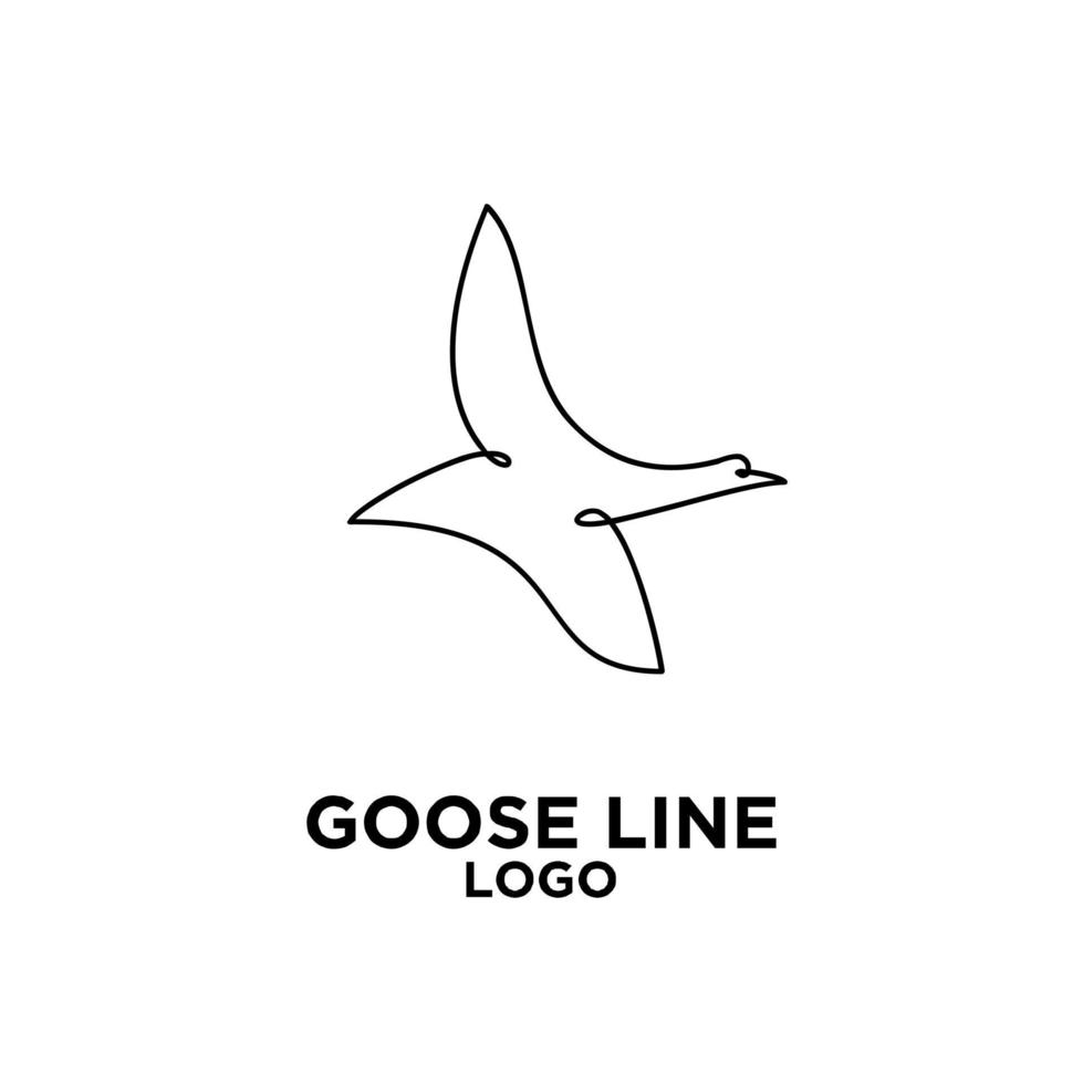 premium luxury goose black line vector logo icon design