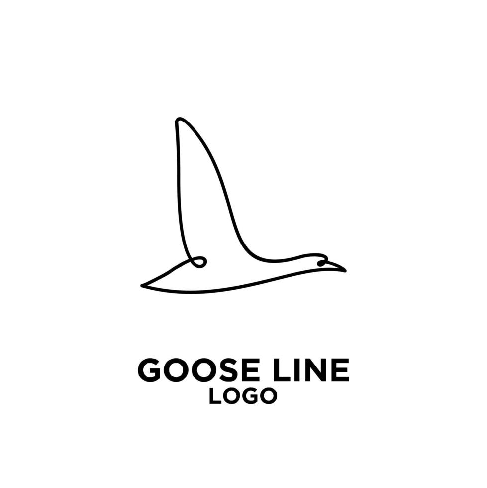 premium luxury goose black line vector logo icon design