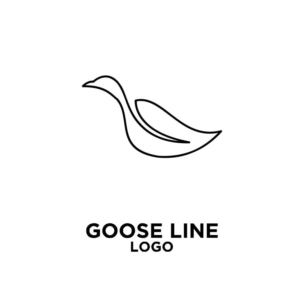 premium luxury goose black line vector logo icon design