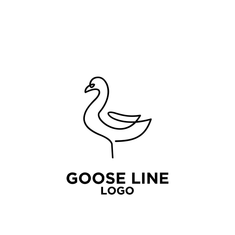 premium luxury goose black line vector logo icon design