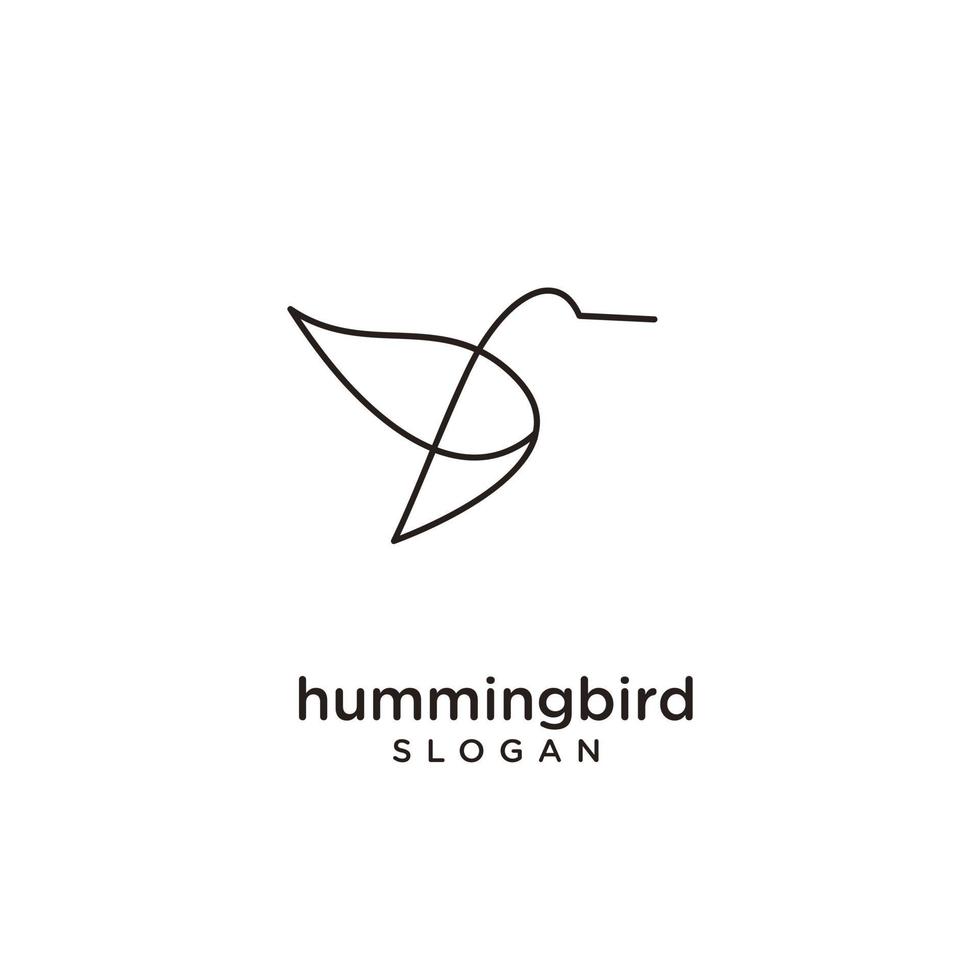 colibrí, línea, extracto, simple, moderno, logotipo, icono, diseño vector