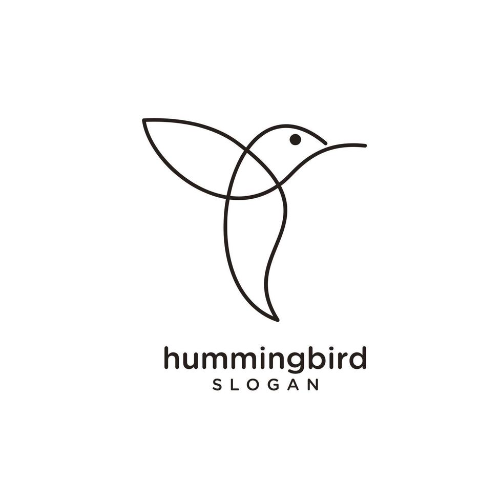 Hummingbird line abstract simple modern logo icon design vector