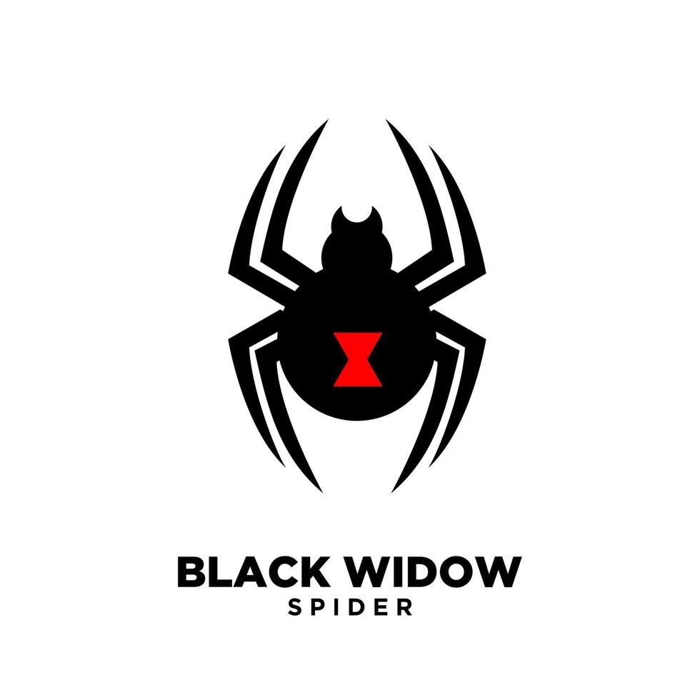 diseño de icono de logotipo de araña viuda negra roja vector