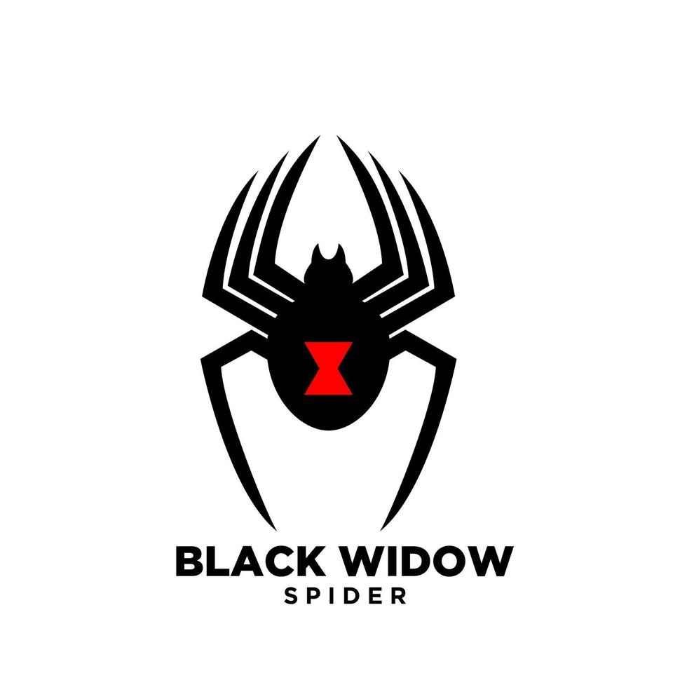 diseño de icono de logotipo de araña viuda negra roja vector