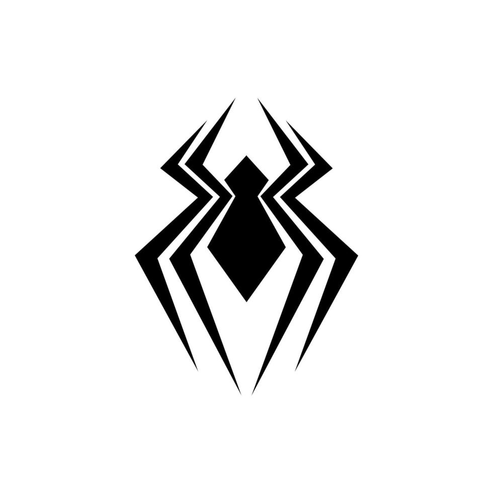 icono de logotipo de araña abstracto diseño negro vector