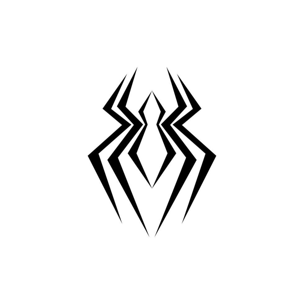 icono de logotipo de araña abstracto diseño negro vector