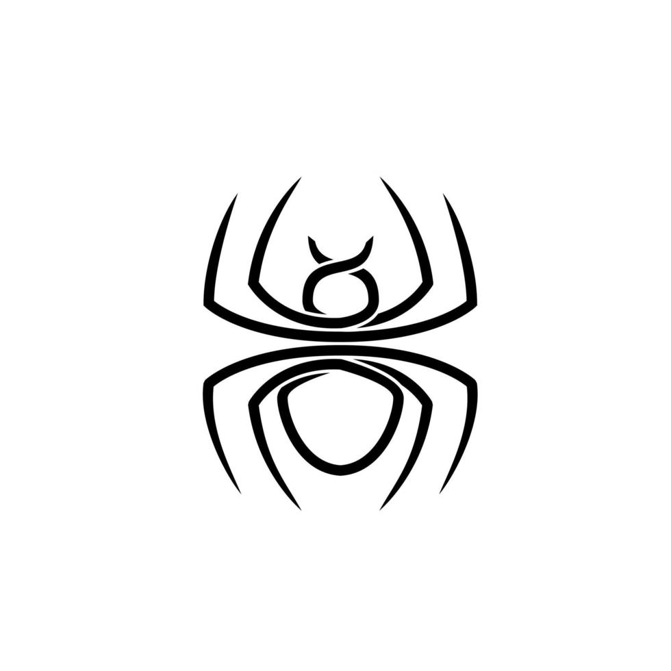 icono de logotipo de araña abstracto diseño negro vector