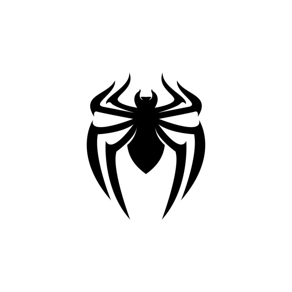 icono de logotipo de araña abstracto diseño negro vector