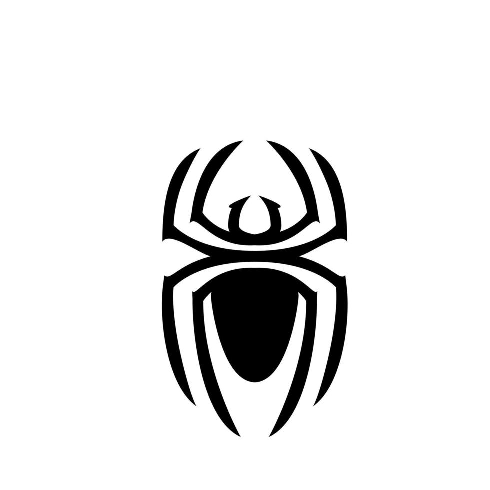 icono de logotipo de araña abstracto diseño negro vector