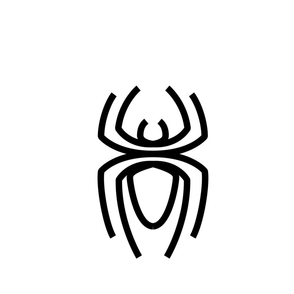 icono de logotipo de araña abstracto diseño negro vector