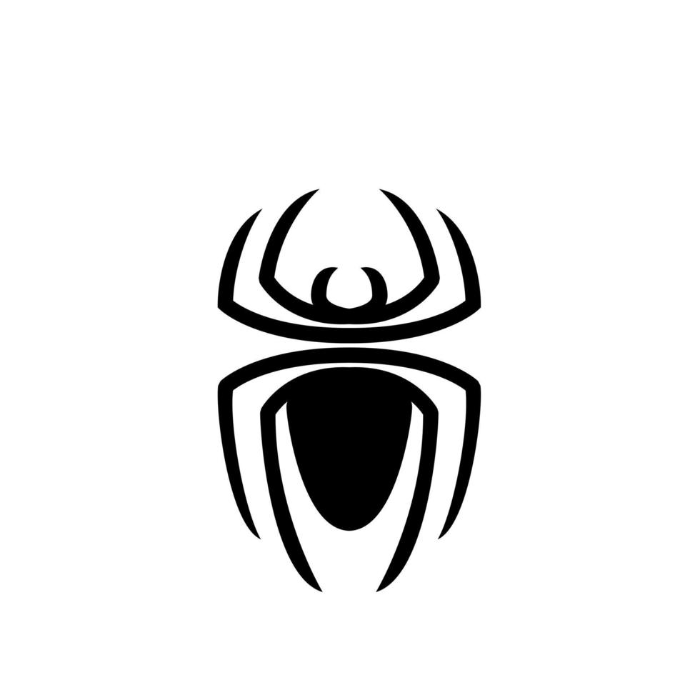 icono de logotipo de araña abstracto diseño negro vector