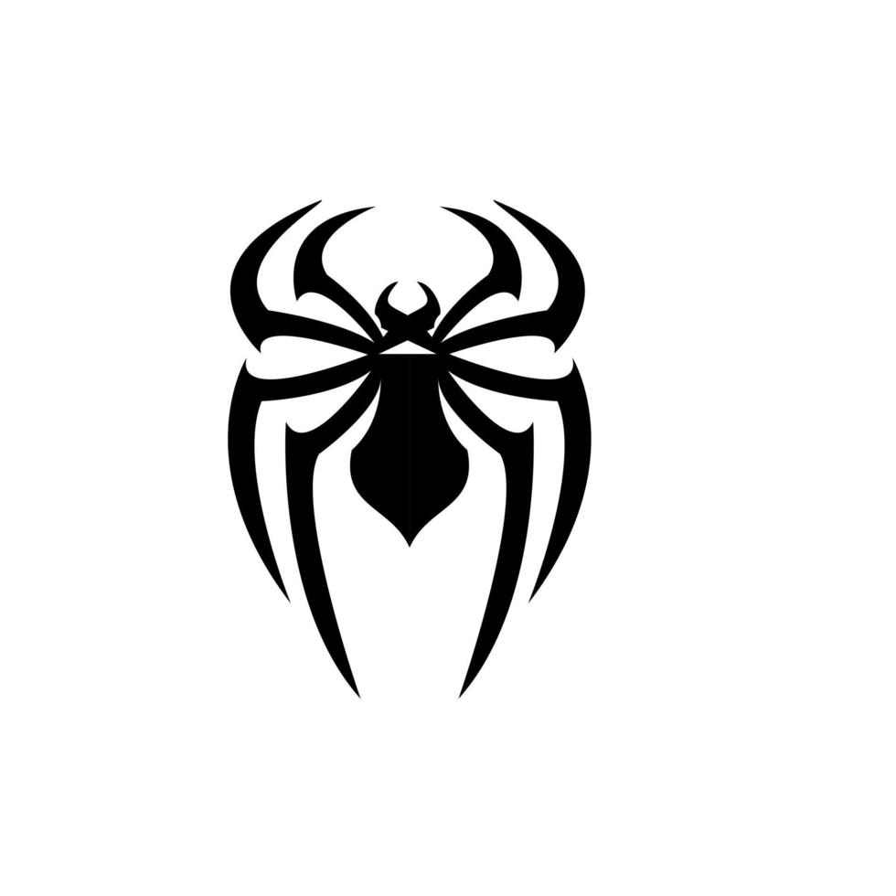 icono de logotipo de araña abstracto diseño negro vector