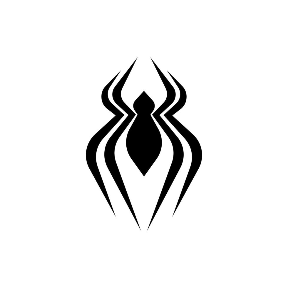 icono de logotipo de araña abstracto diseño negro vector