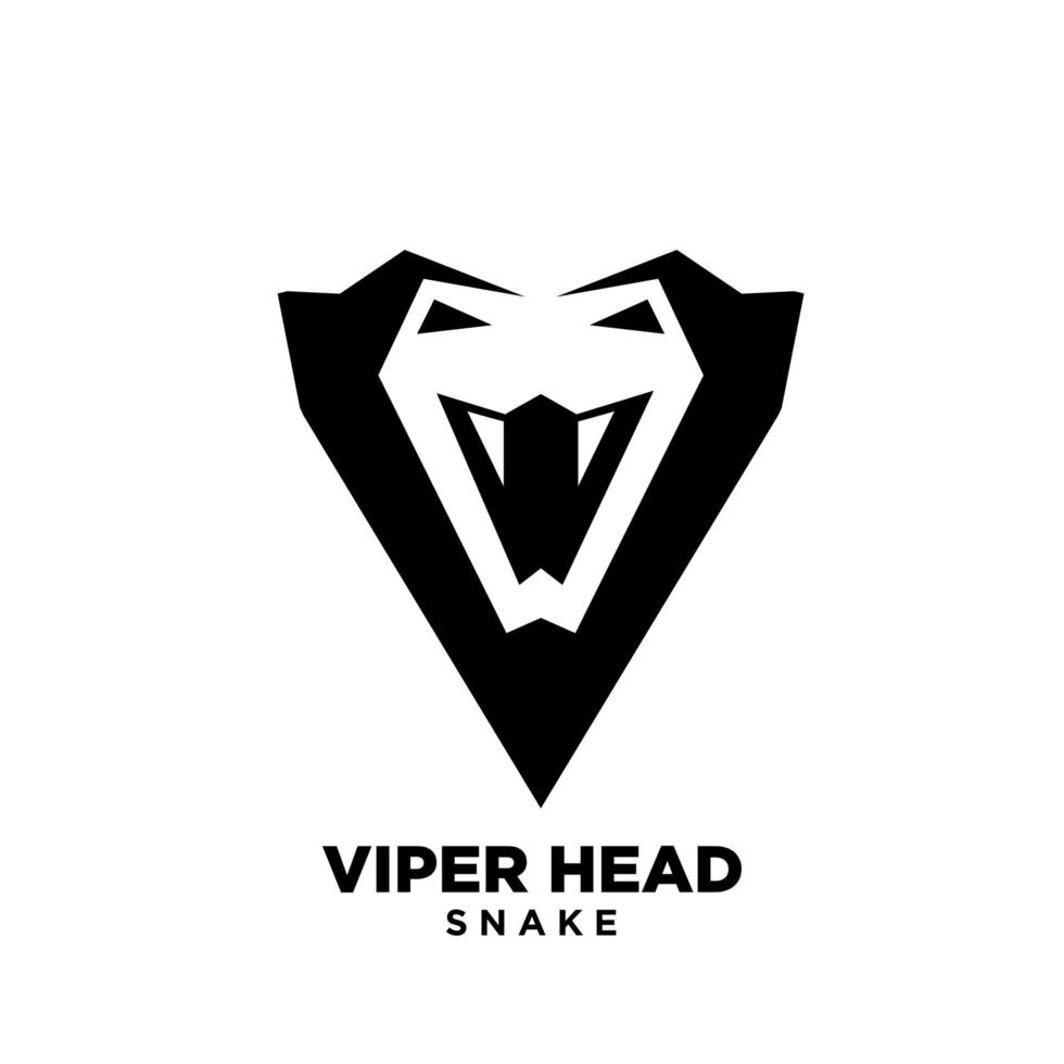 modern viper head with initial v logo icon design vector