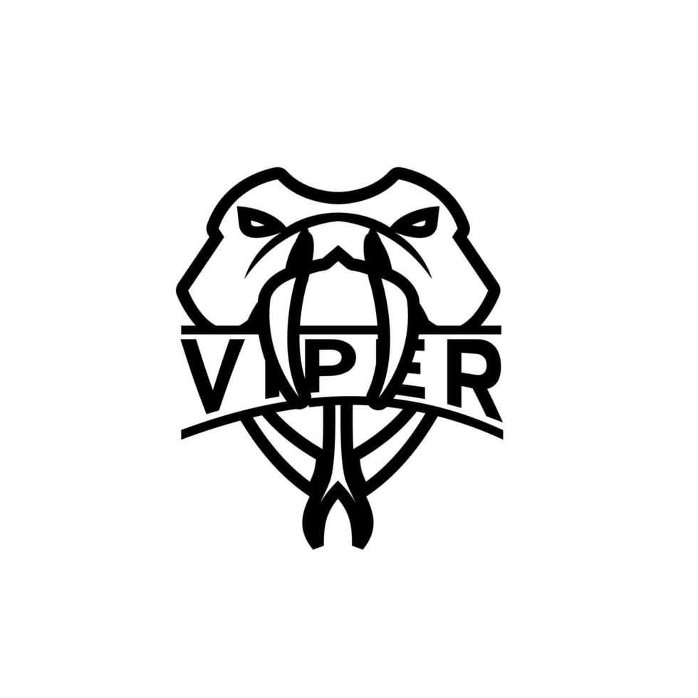 modern viper head with initial v logo icon design vector