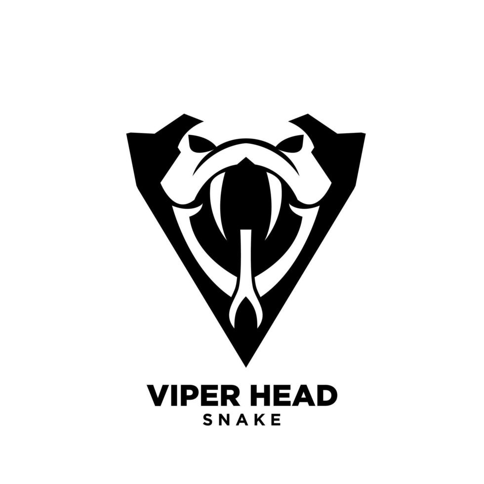 modern viper head with initial v logo icon design vector