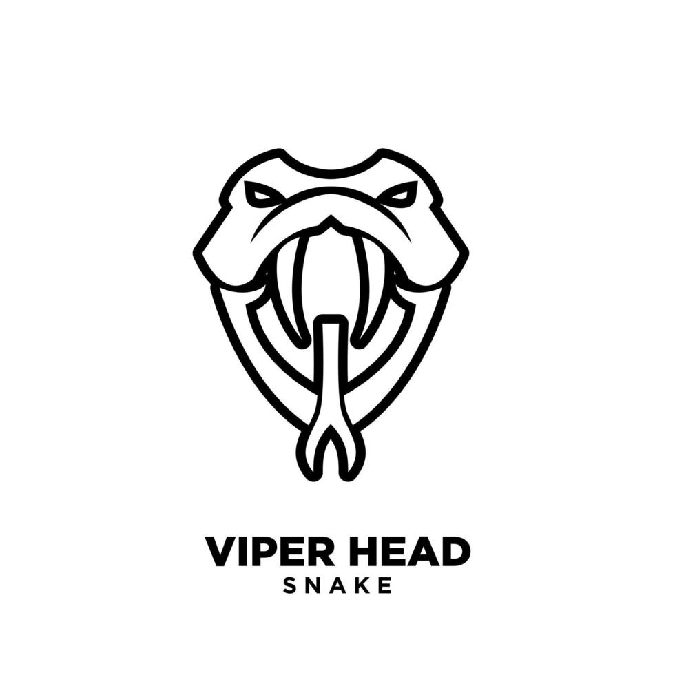 modern viper head with initial v logo icon design vector