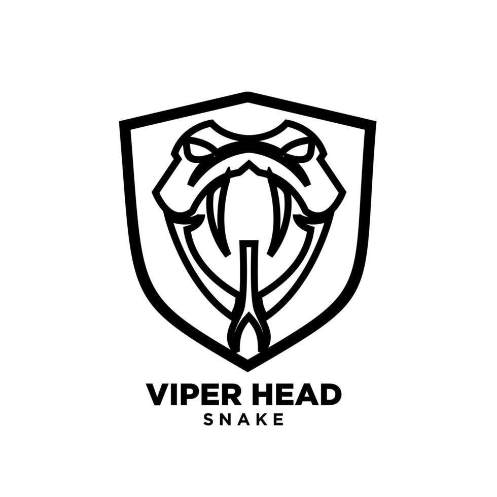 modern viper head with initial v logo icon design vector