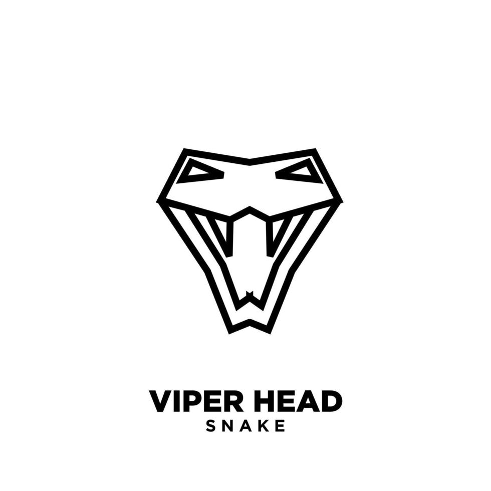 modern viper head with initial v logo icon design vector