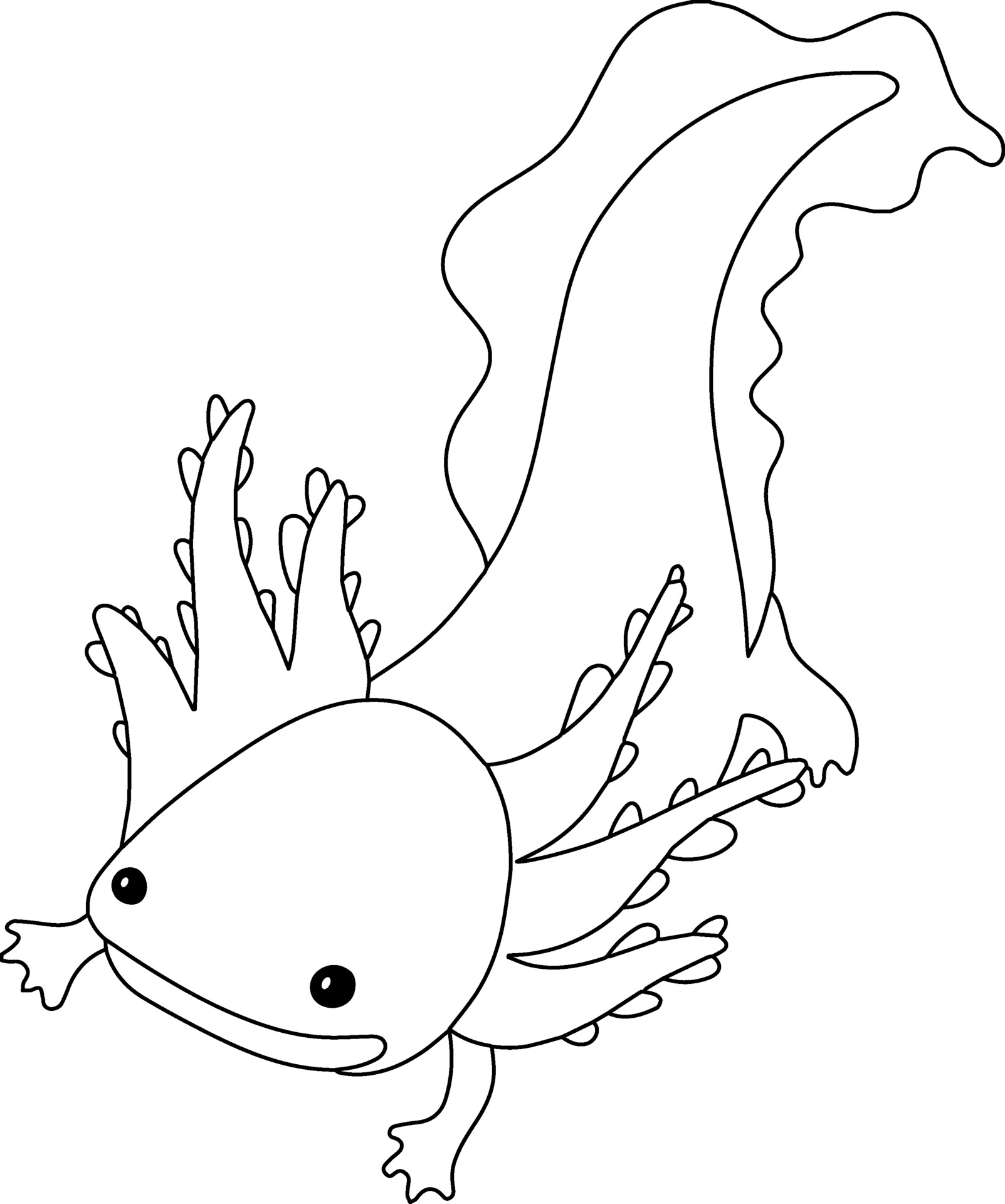Axolotl Kids Coloring Page Great for Beginner Coloring Book ...