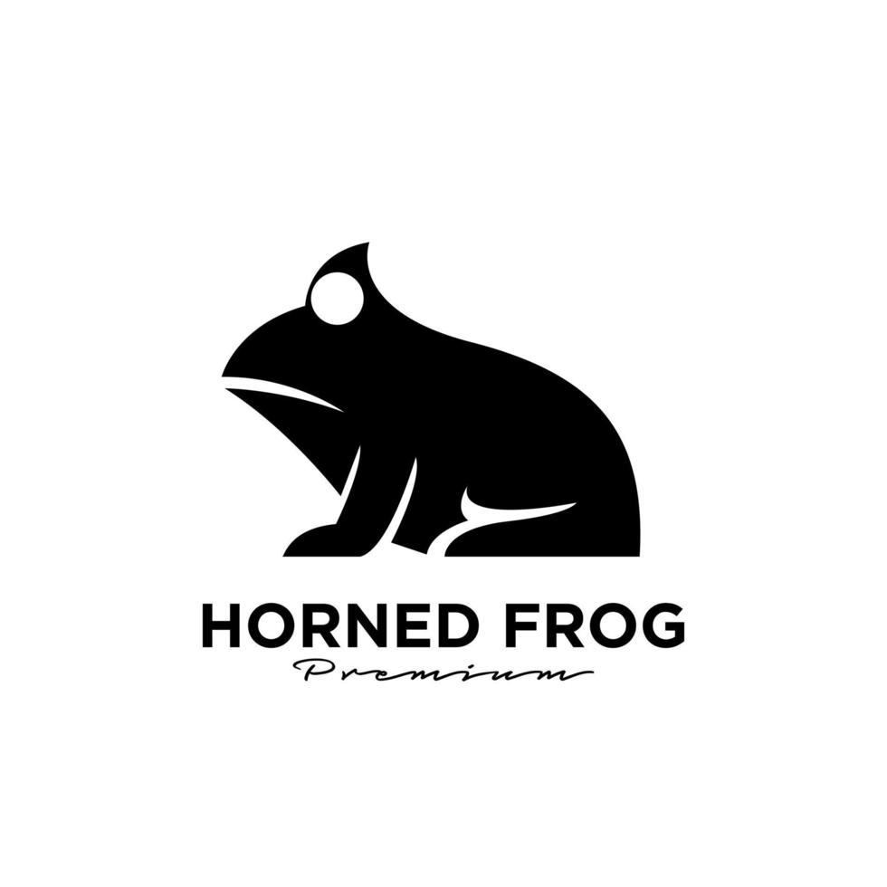 abstract horned frog vector black logo icon design illustration