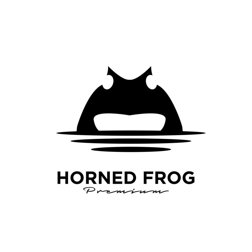 abstract horned frog vector black logo icon design illustration