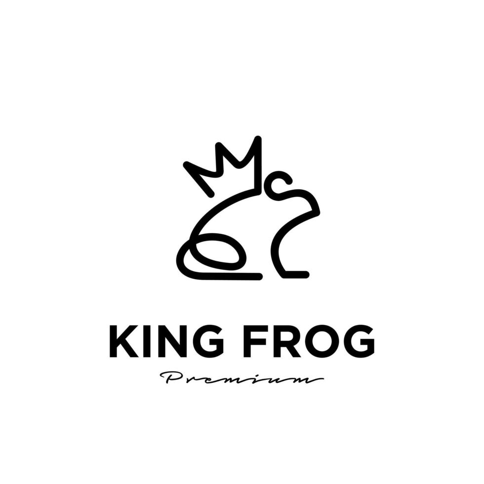 Diseño simple del ejemplo del logotipo del vector de la línea de la rana
