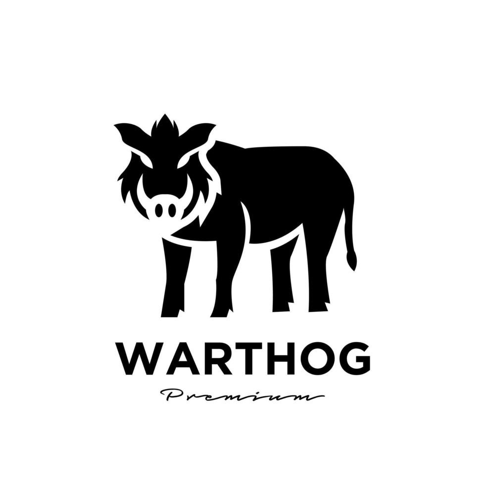 warthog, simple, vector, logotipo, ilustración, diseño vector