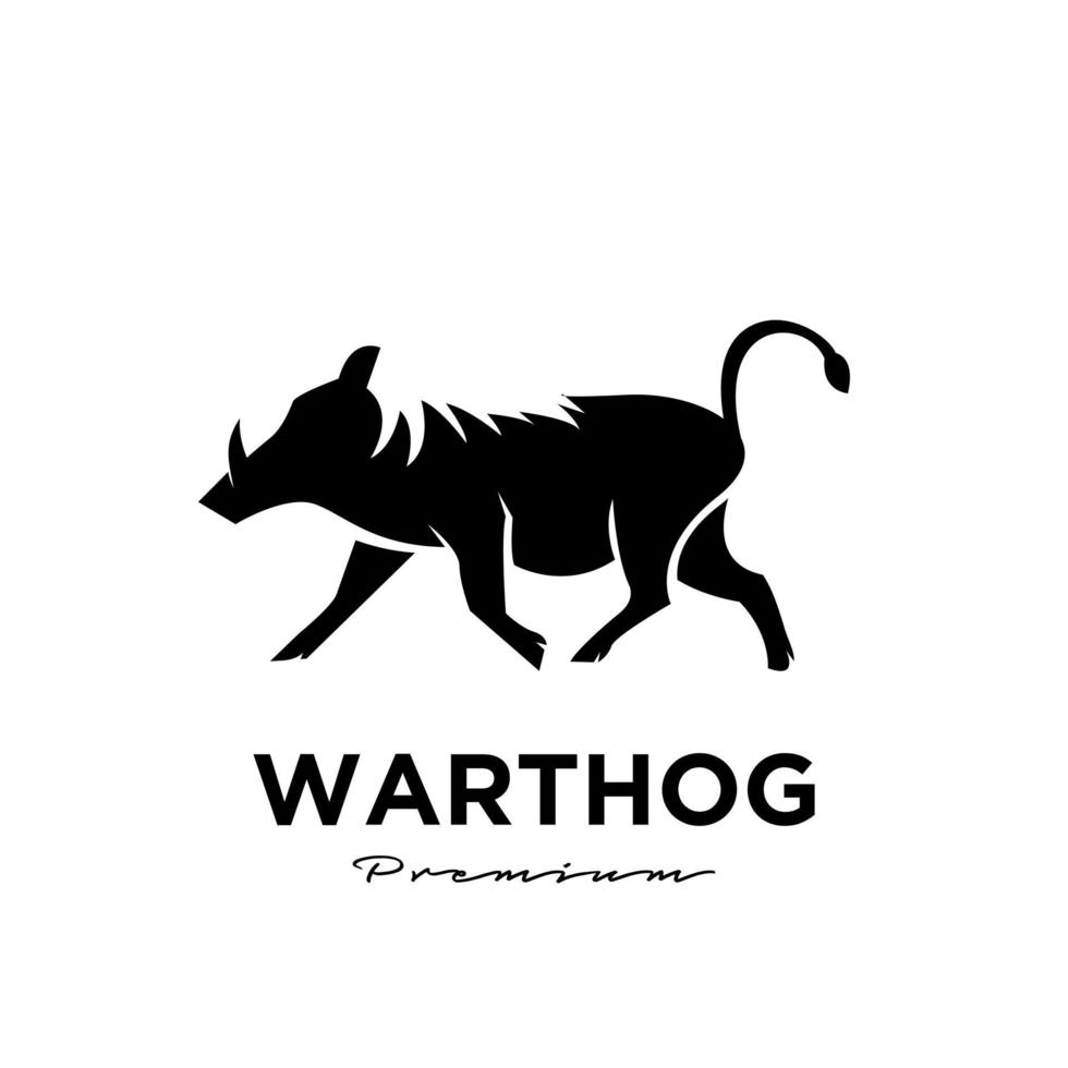warthog, simple, vector, logotipo, ilustración, diseño vector