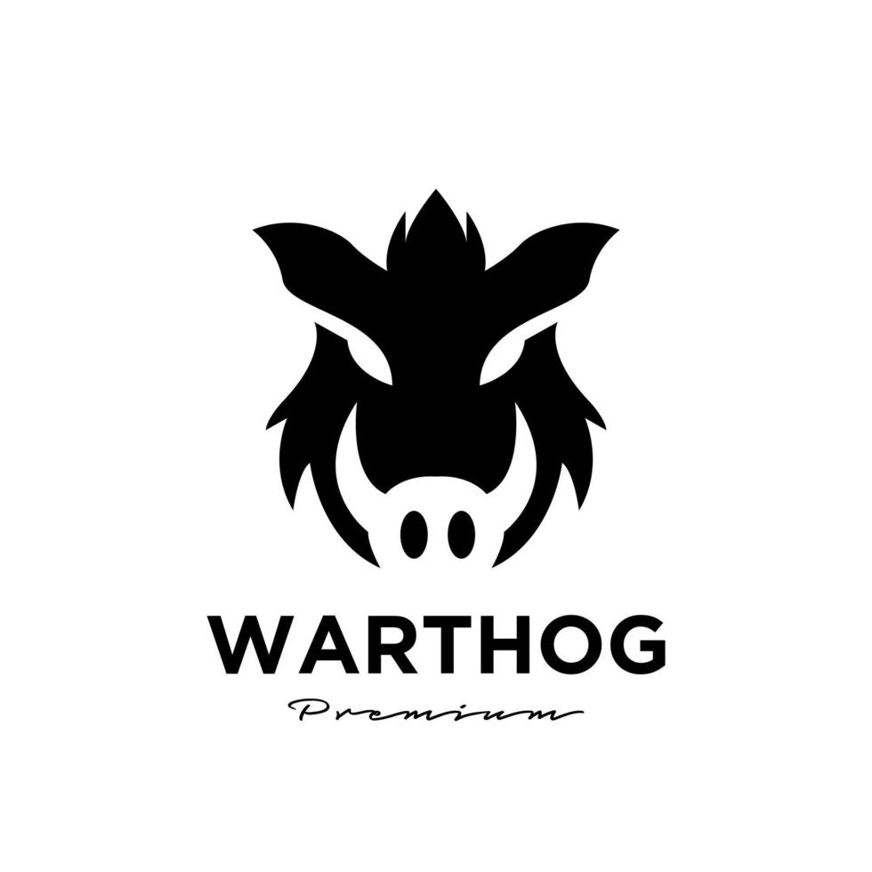 warthog simple vector logo illustration design