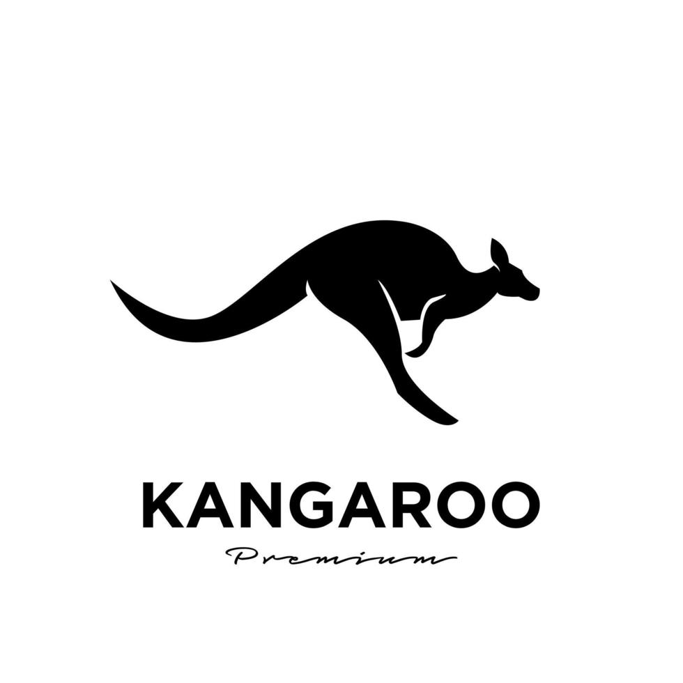 canguro wallaby logo vector icono ilustración premium