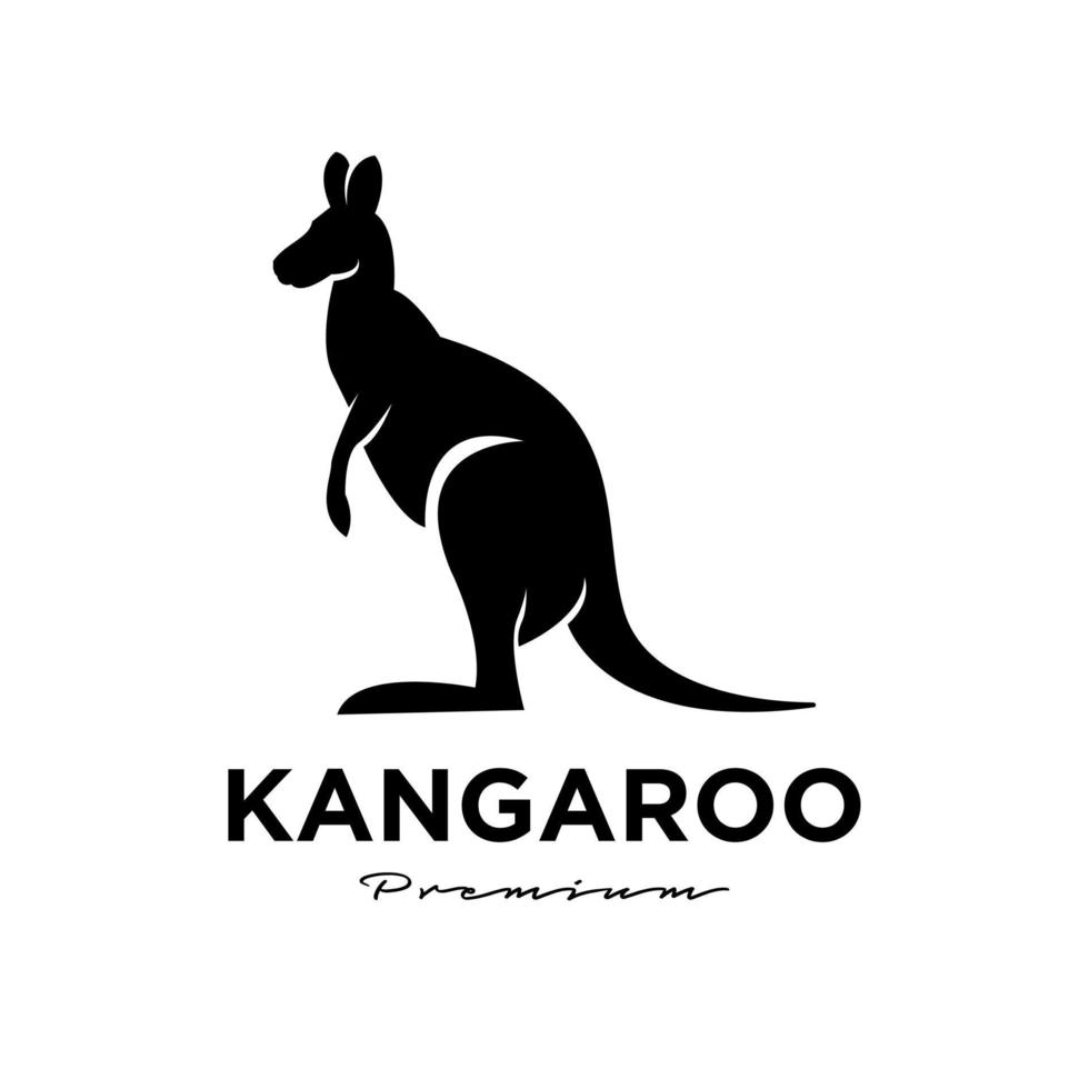 canguro wallaby logo vector icono ilustración premium