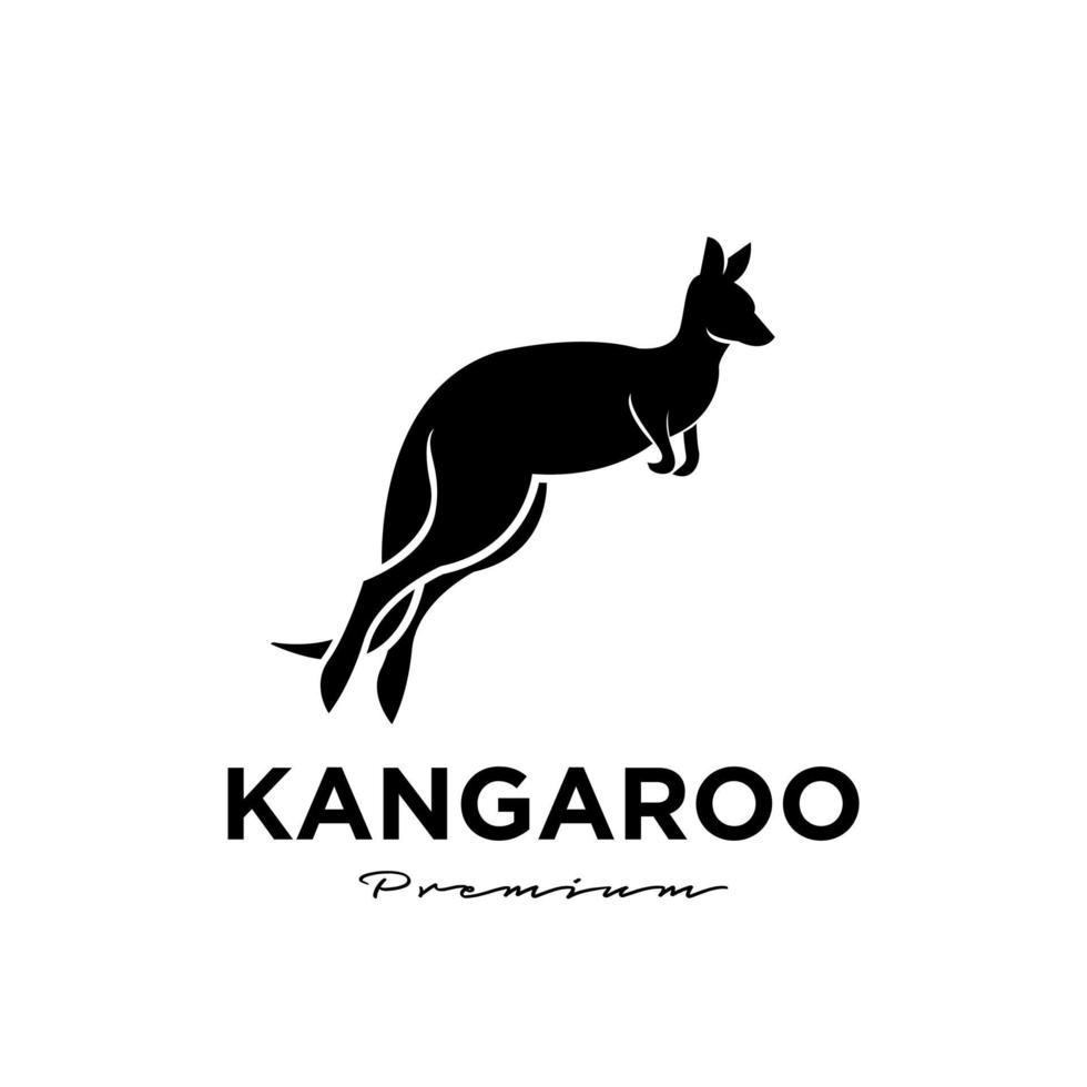 canguro wallaby logo vector icono ilustración premium