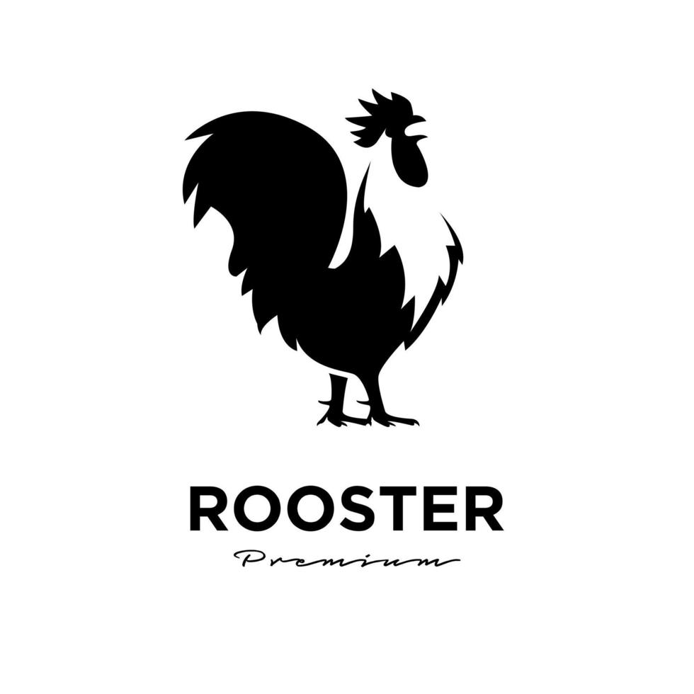 Ilustración de vector de plantilla de diseño de logotipo de icono de gallo