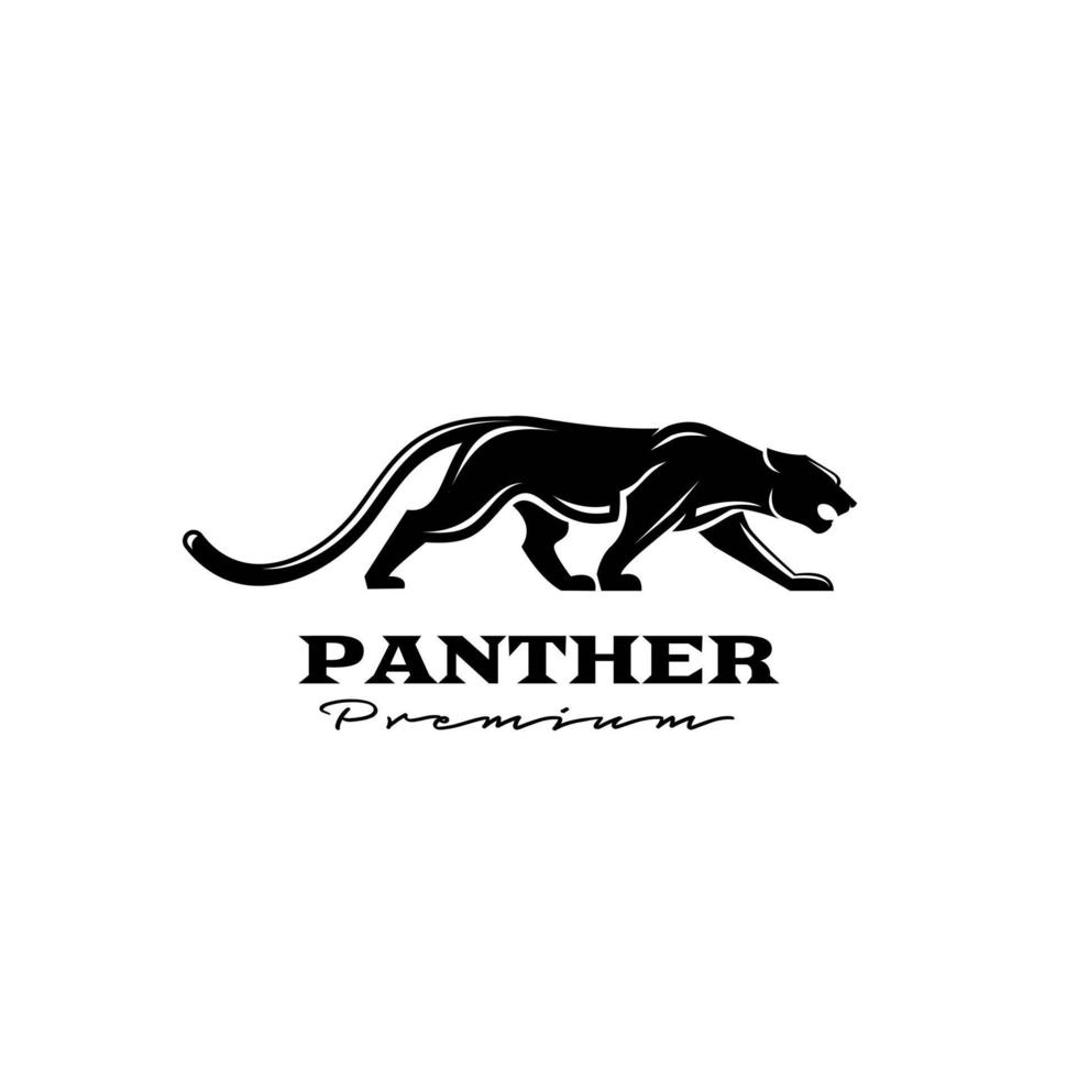 premium black panther vector logo illustration design