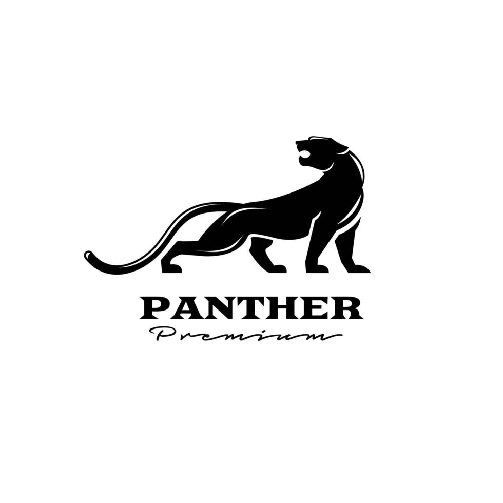 diseño de ilustración de logotipo de vector de pantera negra premium