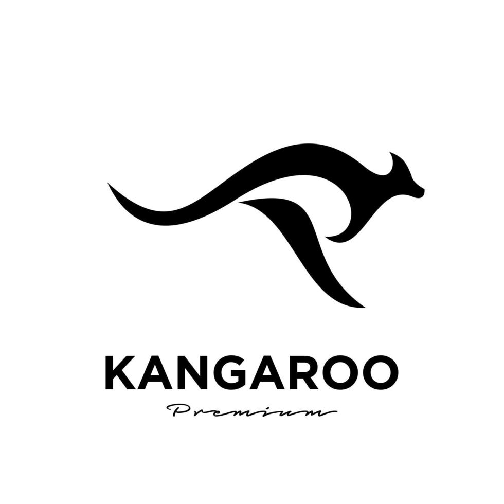 canguro wallaby logo vector icono ilustración premium