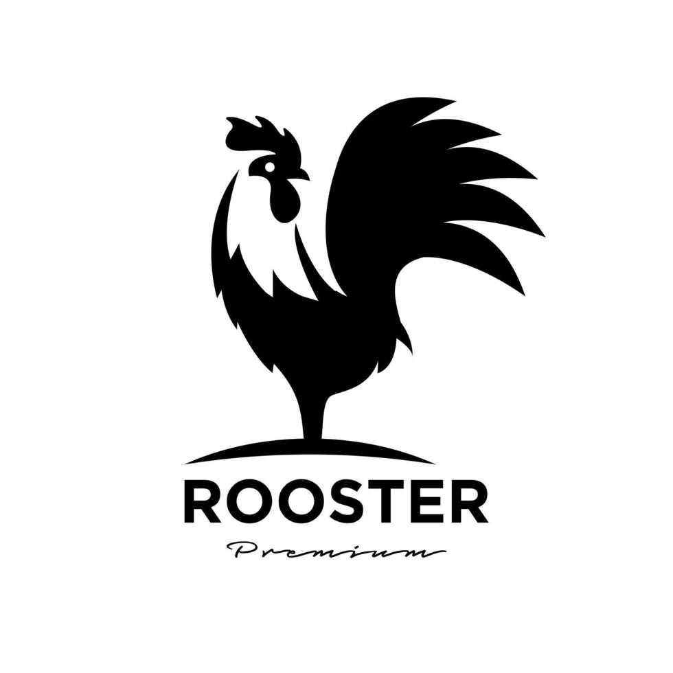 Ilustración de vector de plantilla de diseño de logotipo de icono de gallo